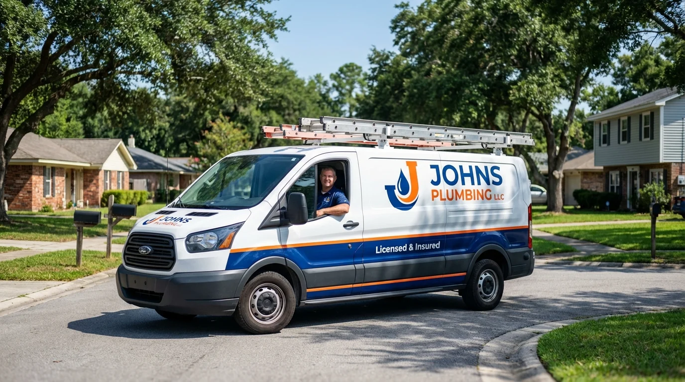Johns Plumbing LLC service van in Rural Hall, NC